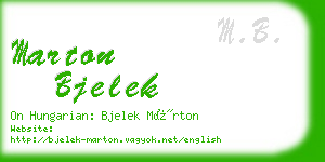marton bjelek business card